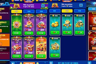design creative game UI, menus, buttons, icons