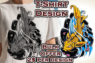 do cool typography and photography bulk t shirt designs