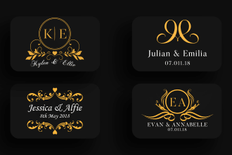 design modern and luxury wedding logo or monogram