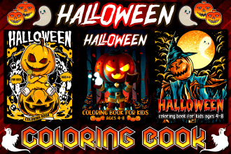 make halloween coloring book cover for toddler children kids