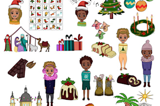 illustrate cute doodle arts and icons for you