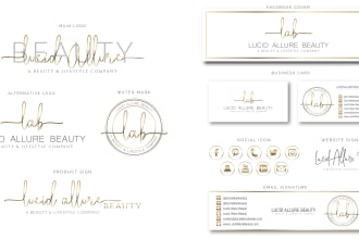 design unique beauty  logo with branding kit