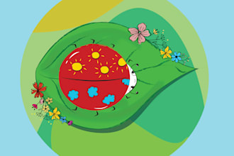 design cute cartoon character in flat color vector