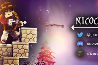 make a twitter banner in minecraft style