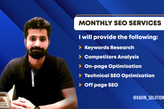 provide complete monthly SEO service for google top ranking