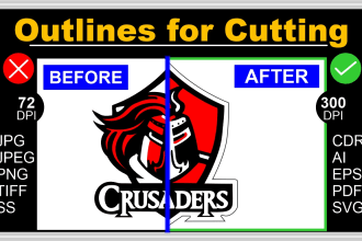 create outlines and die cut for logo, stickers, illustrations, etc