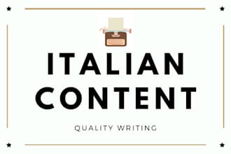 write professional articles, posts and contents in italian