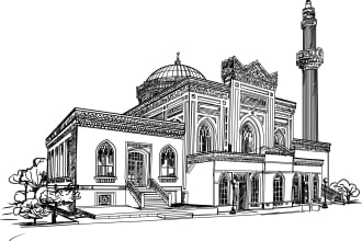 draw a portrait of a house or store building