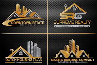creation unique real estate and construction logo design in 24hr