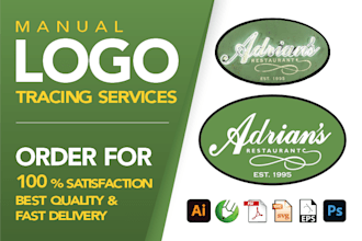 do logo tracing or redraw, vector conversion and image to vector