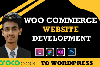create ecommerce website using woocommerce  with crocoblock and elementor pro
