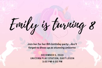 create cute, amazing and catchy invitation or flyers