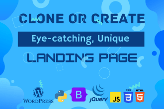 build, clone or redesign html css js, wordpress landing page