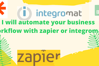 help fix or setup workflow with zapier, integromat