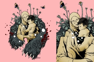 draw your portrait in surreal art nouveau inspired style