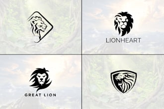 do 2 lion logo dog, cat, bear, bird, horse, or crow, eagle  branding design