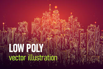 design an abstract low poly art vector illustration