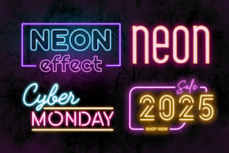 design 3 neon logo for you in just 6 hours