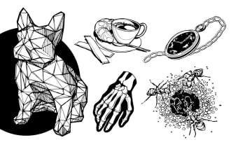 draw black white vector illustration in 24 hours