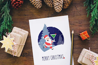 design amazing christmas, greeting or holiday card