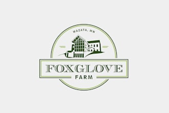 create a vintage looking logo for a farm and food packaging