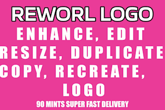 enhance, edit, resize, duplicate, copy, recreate, rework logo