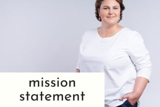 write your brand mission, vision statement and values