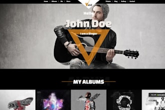 design a music website for studios, bands, artists, and music producer