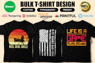 do custom bulk t shirt design for your print on demand pod business