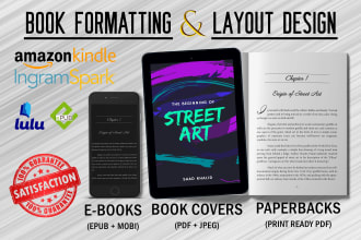 do book paperback ebook formatting and layout design for KDP, ingramspark ibooks