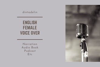 record an energetic female voice over in english