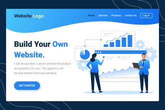 design flat website graphics and landing page illustrations