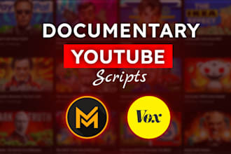 write documentary style youtube scripts for you