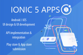 develop your android and  IOS mobile apps using ionic 3,4,5 with angular