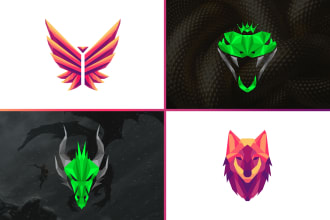 design 3d polygonal or geometric logo