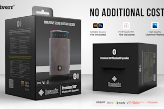 do box packaging design for product, including free 3d image