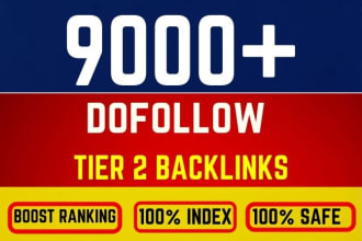provide 9000 tier 2 dofollow backlinks at low price
