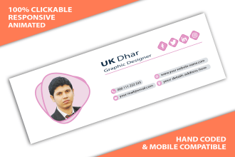 create animated HTML email signature