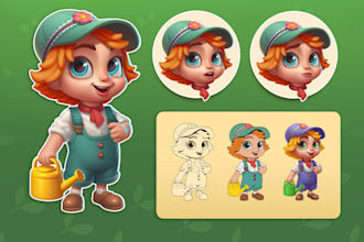 draw 2d character concept art for your game