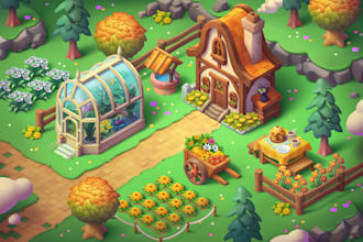 draw 2d props, assets, icons, UI for your game