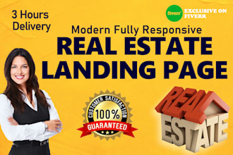 design responsive real estate landing page and website