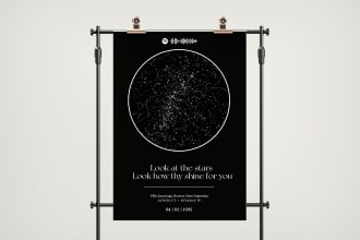 design personalized night sky star map