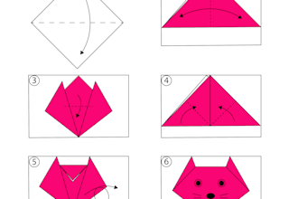 illustrate DIY origami paper craft for children