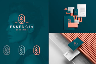 design a minimalist logo with full brand identity