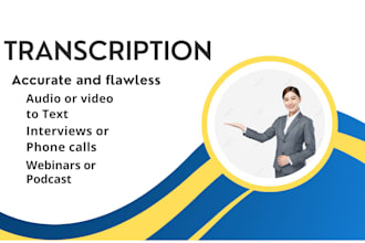 do english audio and video transcription