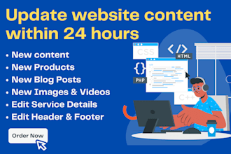 update website content and add products