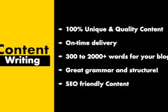 write your SEO friendly content for your any niche