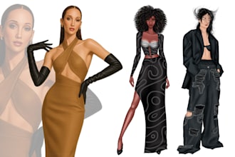 draw fashion illustrations, sketches and design collections
