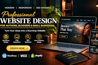 create a responsive author , blogger website in wordpress or wix
