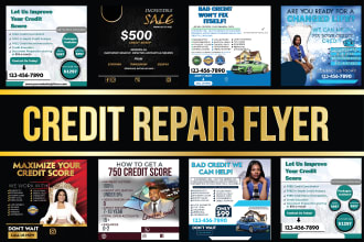 design unique credit repair flyer, tax flyer , instagram and real estate flyer